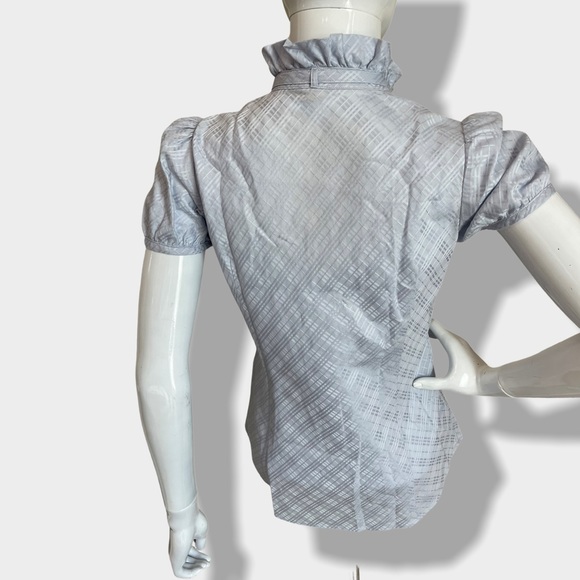Authentic Burberry Blue Check Ruffle Top - Picture 8 of 16